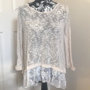 Orange Creek Lightweight Cream Sweater, Size M